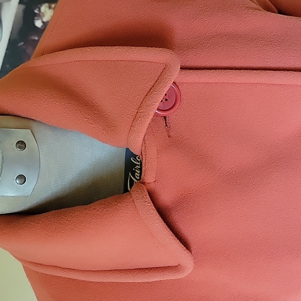 Foresaster Of Boston Coat Double-breasted Pea Coat Orange Lining EUC Size 2 - Picture 4 of 17